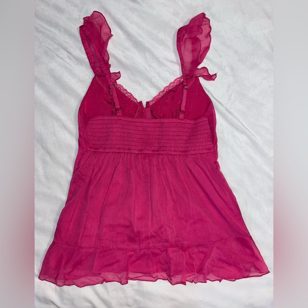 Hollister Pink Button Up Babydoll Top - Size S - Picture 2 of 6